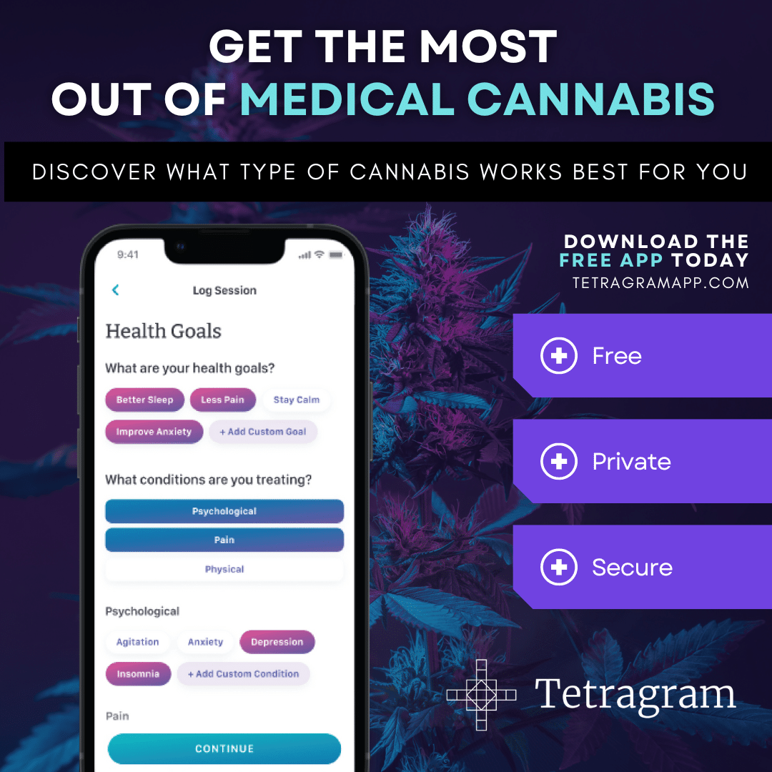 Image of cell phone displaying how to download the Tetragram app.