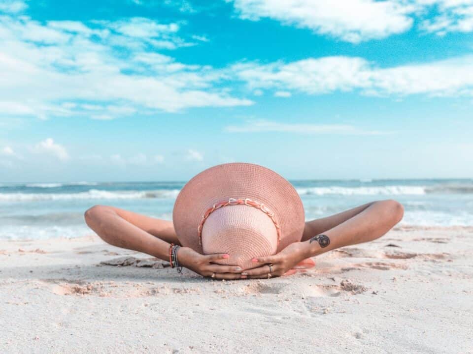 relaxing on the beach