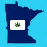 map of minnesota with cannabis leaf overlay